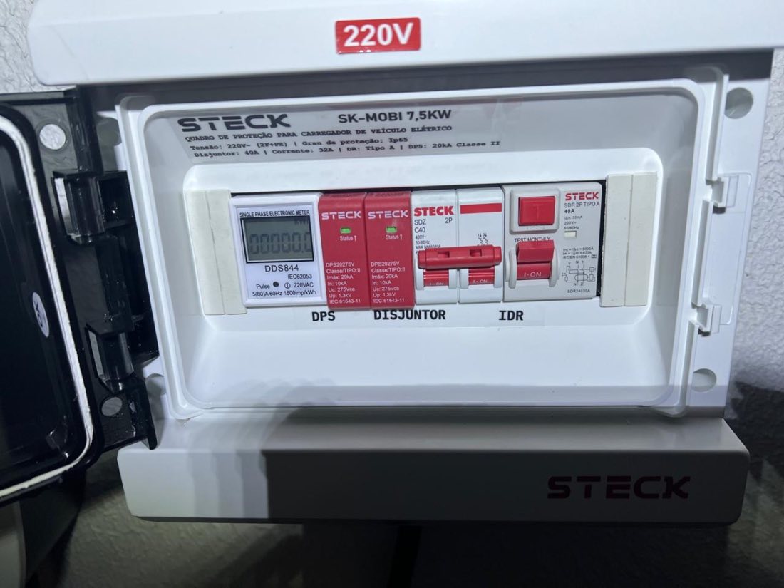 Quadro de proteção STECK dedicado para carregador de carro elétrico